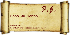 Popa Julianna névjegykártya